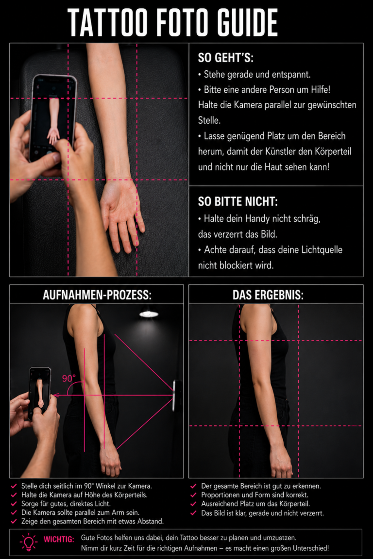 Tattoo Foto Guide: So fotografierst du die Körperstelle richtig